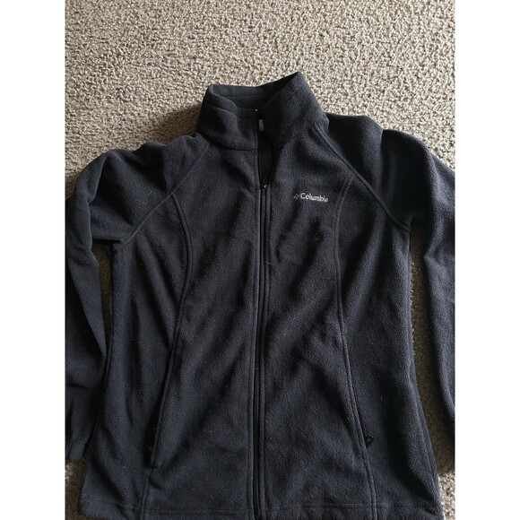 Columbia Jacket Women Large Black Full Zip Fleece Embroidered Outdoors Hiking - Picture 2 of 6